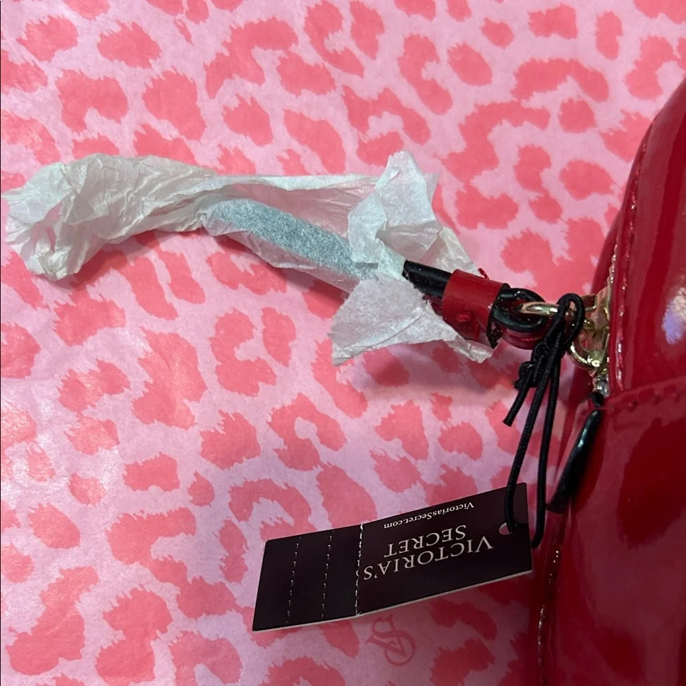 Victoria's Secret Red and White Cosmetic Bag